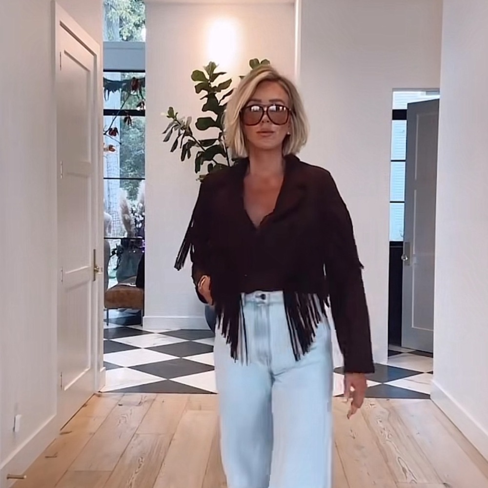 ZARA FAUX SUEDE FRINGED JACKET - Picture 10 of 16